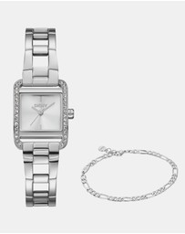 DKNY - Mini Silver 21x27mm Womens Watch + Silver Bracelet