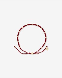 Michael Hill - Burgundy Cord Bead Bracelet in 10kt Yellow Gold