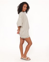Petal & Pup - Hellen Stripe Short Set - Cream/Green Stripe