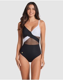 Leonisa - Recycled Nylon Shaping One-Piece Swimsuit with Mesh