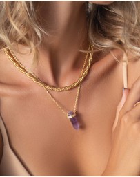 Nialaya Jewellery - Amethyst Crystal Necklace