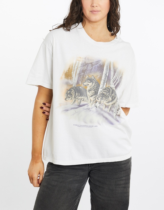 Vintage by The Real Deal - Pre Loved - Vintage 90s Wolf Wildlife Tee