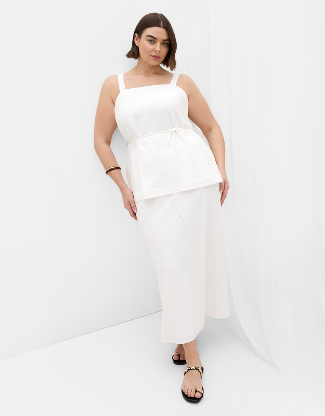 City Chic - Plus size Alexi Maxi Skirt - ivory