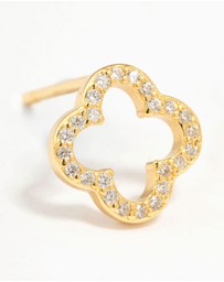 Lovisa - Gold Plated Sterling Silver Cubic Zirconia Flower Stud Earrings