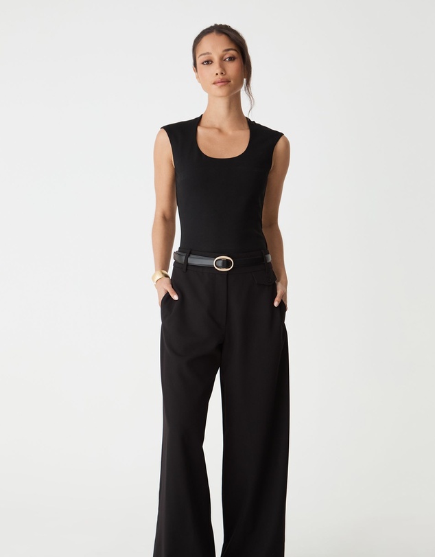 Forcast - Soho Rounded Square Neck Top