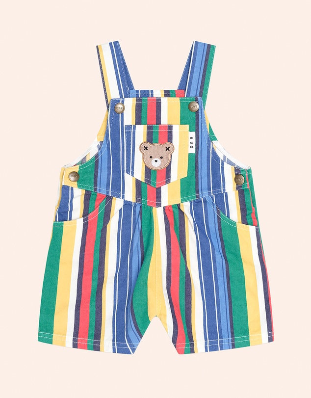 Huxbaby - Variegated Stripe Shortall - Babies-Kids