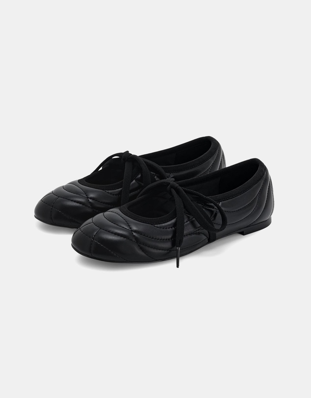 JW PEI - Erika Topstitching Lace-Up Ballet Flats