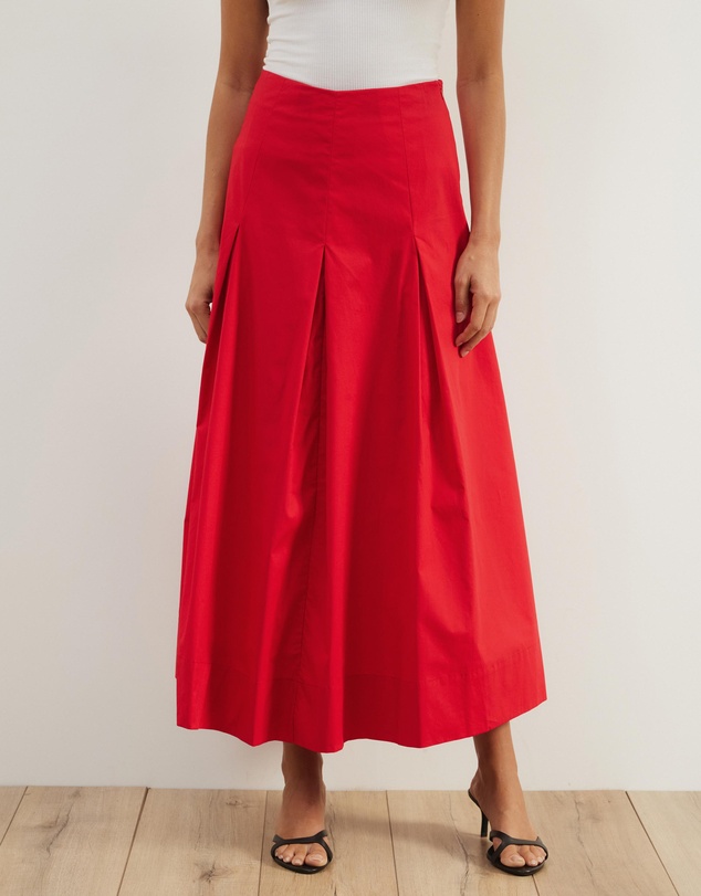 Atmos&Here - Maren Cotton Pleated Maxi Skirt