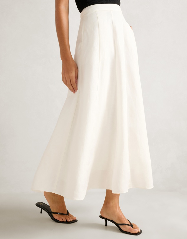 Forever New - Georgina Linen Blend Midi Skirt