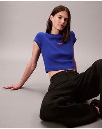 Calvin Klein Jeans - Monogram Logo Ribbed Baby Tee