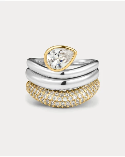 Luv Aj - The Marais Wave Ring Set