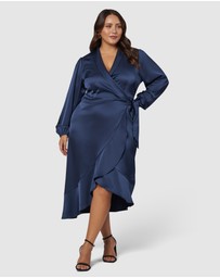 Pink Dusk by Curve Project - Girl Crush Satin Wrap Dress
