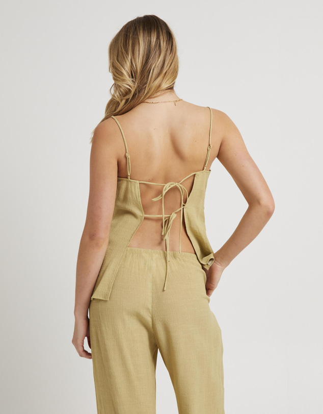 Subtitled - Indra Crinkle Tie Back Top