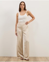 Atmos&Here - Nora Satin Wide Leg Pants