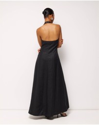 AERE - Rosa Linen Halter Midi Dress