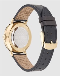 Ted Baker - Staciie Gents Gold-Tone Black Leather Watch