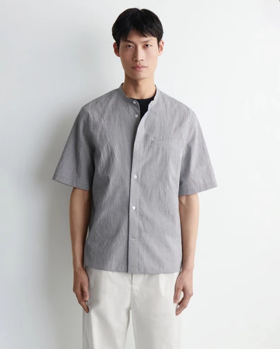 COS - Relaxed-Fit Seersucker Grandad-Collar Shirt