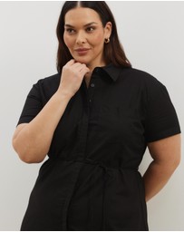 Atmos&Here Curvy - Cara Tie Waist Mini Shirt Dress