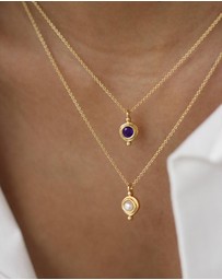 Ottoman Hands - February Birthstone Pendant Necklace