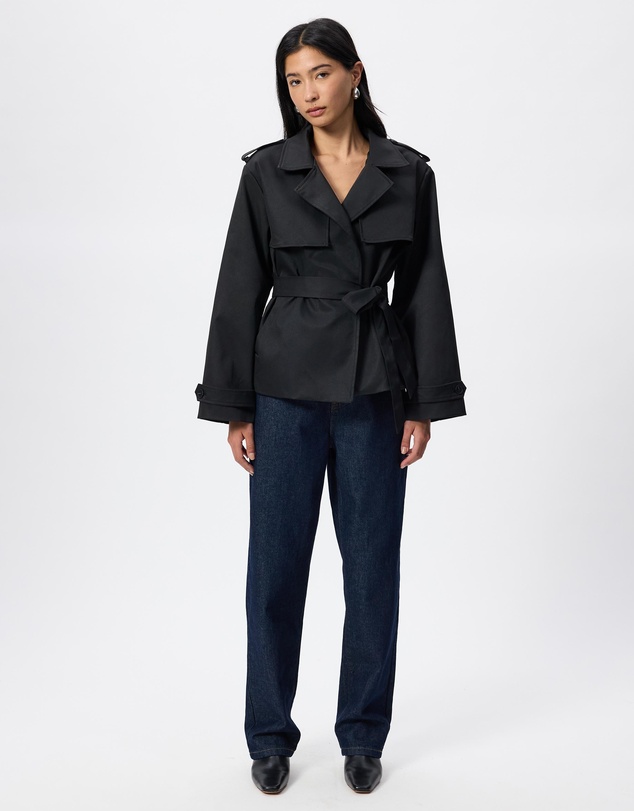 Calli - Payton Cropped Belted Trench Coat
