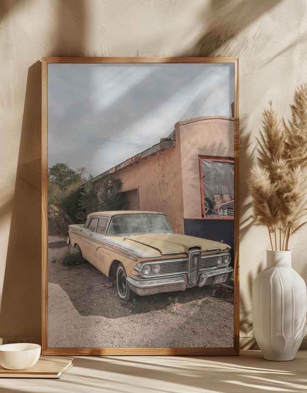 Olive et Oriel - Route 66 Oldtimer by Henrike Schenk Art Print