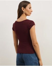 Atmos&Here - Scoop Neck Ribbed T-Shirt