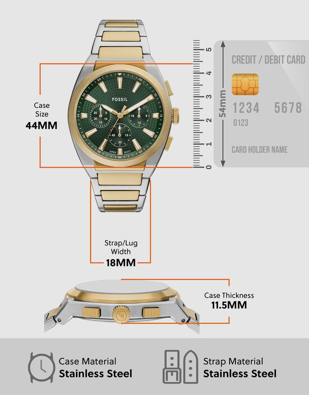 Fossil - Everett Two Tone Chronograph Watch