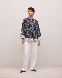 Trenery - Iluna Spliced Shirt in Night Sky