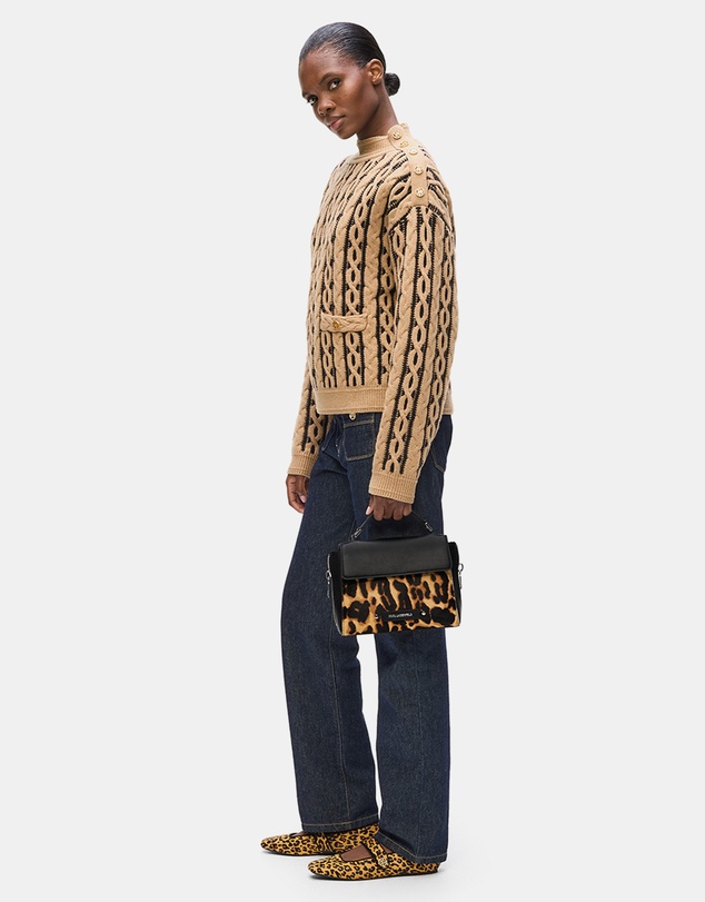 Karl Lagerfeld - K/Hardware Small Leopard Top-Handle Bag