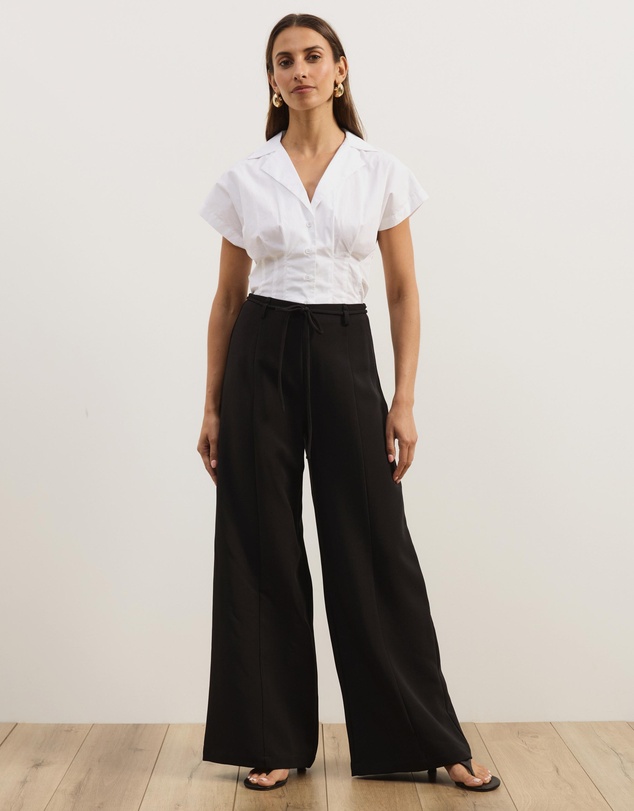 Atmos&Here - Kyra Tie Belt Tailored Pants