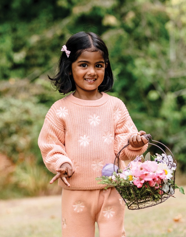 Kynd Baby - Embroidered Knit Jumper in Pearl