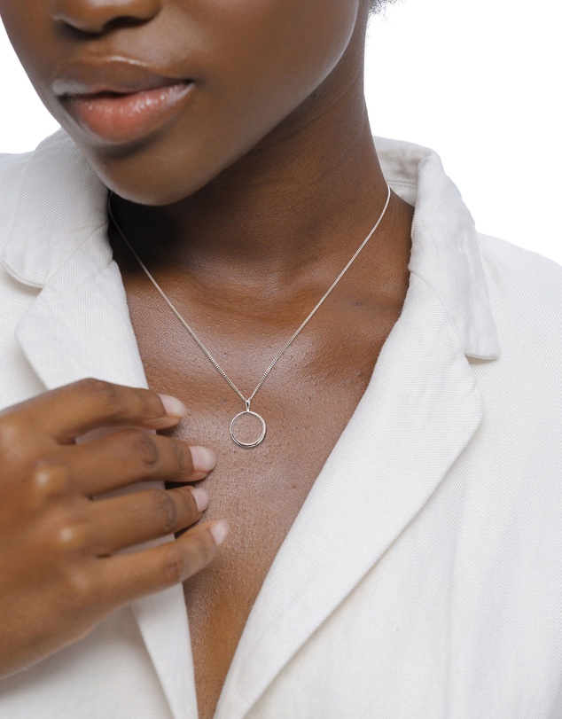 Elli Jewelry - Rock Crystal Disc Necklace in 925 Silver