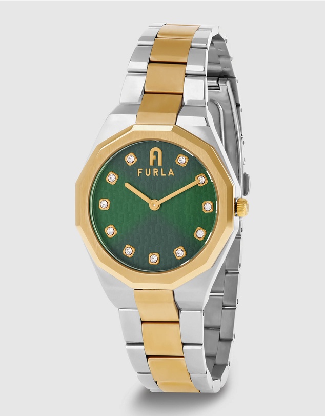 Furla - Heritage Furla 1927 35mm Green Dial with Gold Two Tone Strap