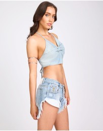 ONE TEASPOON - Denim Butterfly Top - Best Blue