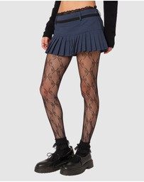 EDIKTED - Aria Lace Trim Pleated Skort