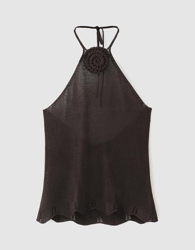 M.N.G - Crochet Flower Halter Top