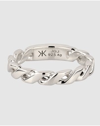 Kuzzoi - ICONIC EXCLUSIVE - Ring Male Bandring Twist Design 925 Sterling Silver