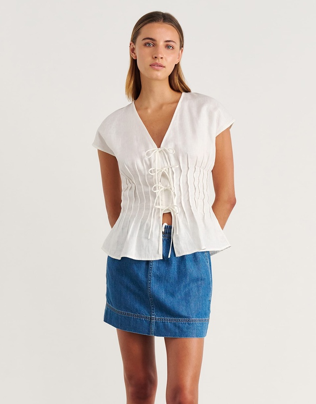 Jag - Delphine Pintuck Linen Blouse