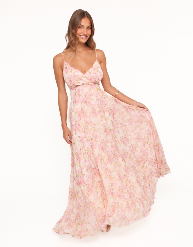 Petal & Pup - Madilyn Maxi Dress - Blurred Pink Floral