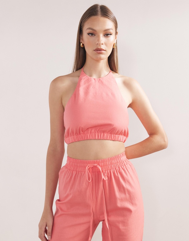 Dazie - Lovers Rock Linen Blend Halter Top