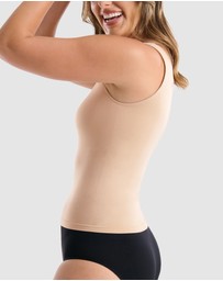 Ambra - 2 Pack Seamless Smoothies Reversible Shelf Bra Tank
