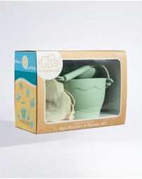 Playground - Silicone 8pc Bucket & Spade Set - Light Sage