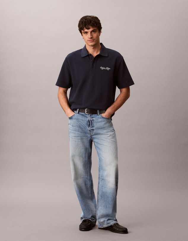 Calvin Klein Jeans - Script Logo Graphic Pique Relaxed Polo Shirt