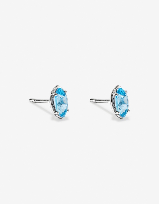 Michael Hill - Marquise-Cut Swiss Blue Topaz Stud Earrings in Sterling Silver