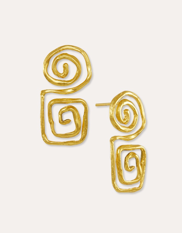 Ottoman Hands - Megara Geometric Spiral Stud Earrings