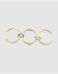 Elli Jewelry - Ring Trio Bicolor 925 Sterling Silver Gold-Plated