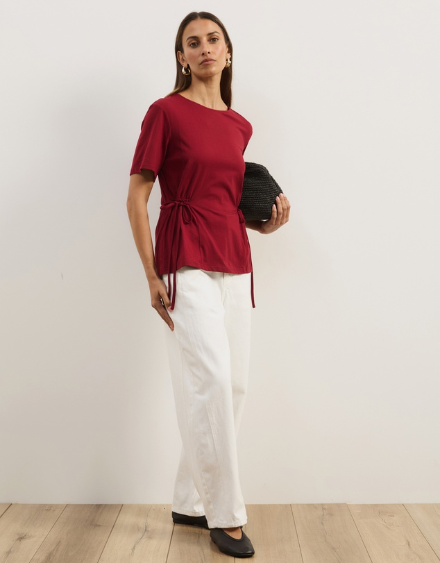 Atmos&Here - Short Sleeve Tie Waist T-Shirt