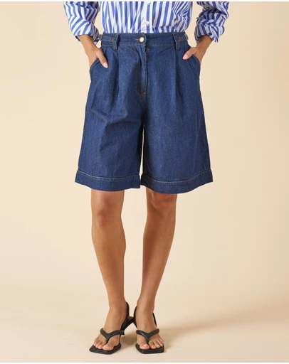 CAMIXA - Bermuda Linen Denim Shorts Jorts