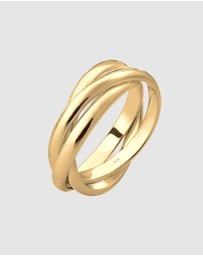 Elli Jewelry - Ring Wrap Trio Basic 925 Silver Gold Plated