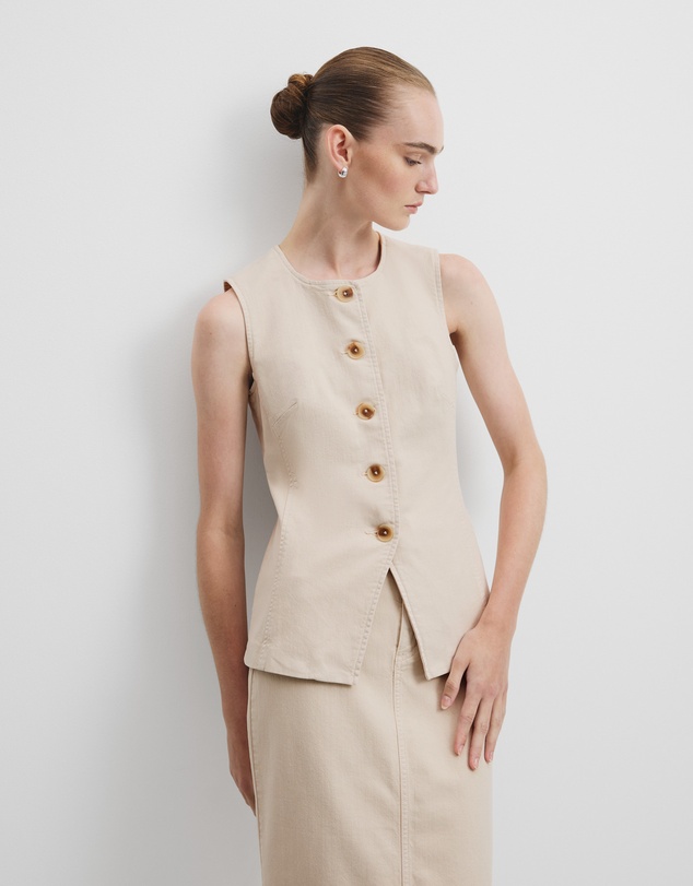 Country Road - Recycled Cotton Denim Sleeveless Top